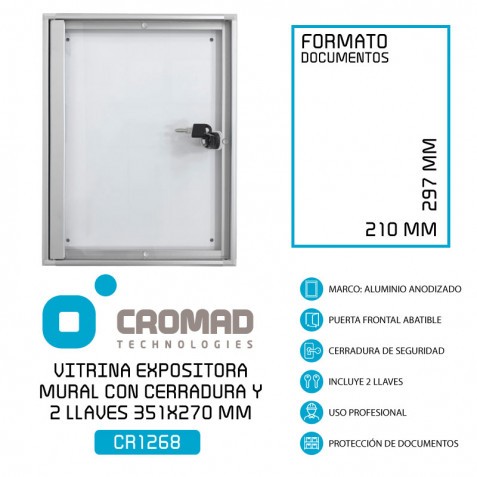 VITRINA ANUNCIOS MURAL CON CERRADURA...