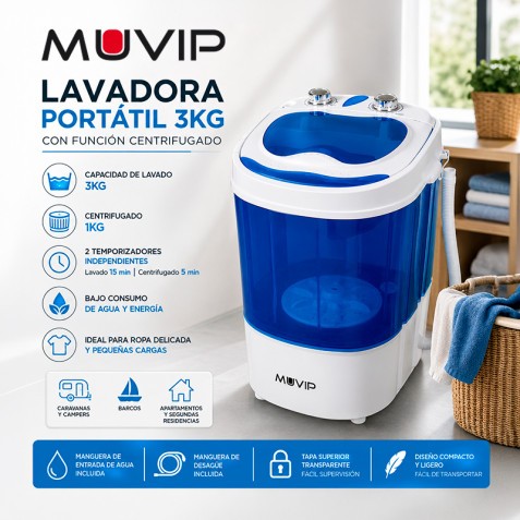 LAVADORA PORTÁTIL 3KG 220V 150W CON...