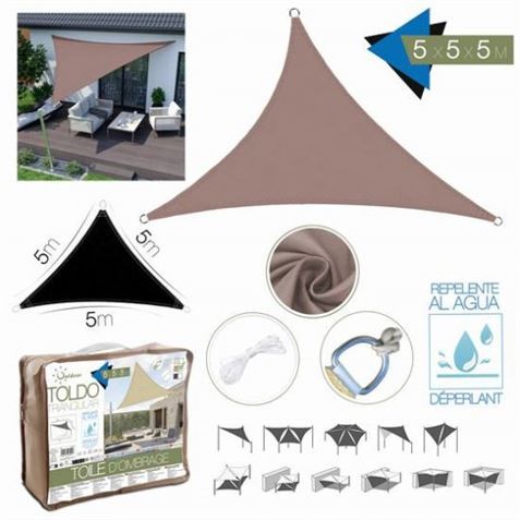 TOLDO TRIANGULAR 5X5X5 METROS TOPO...