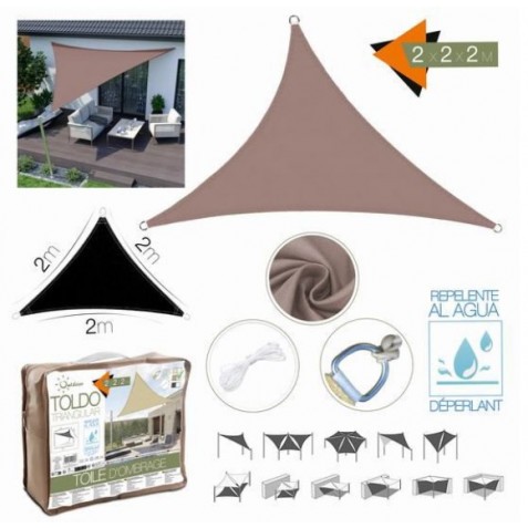 TOLDO TRIANGULAR 2X2X2 METROS TOPO...