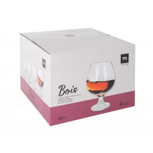 SET 4 COPAS COÑAC 500ML BOIS LA...