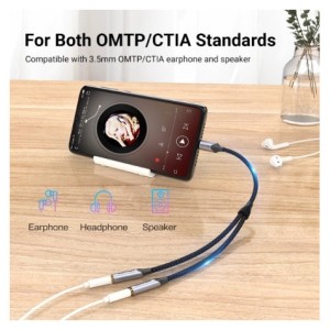 ADAPTADOR USB-C A 2 JACK 3.5 HEMBRA...