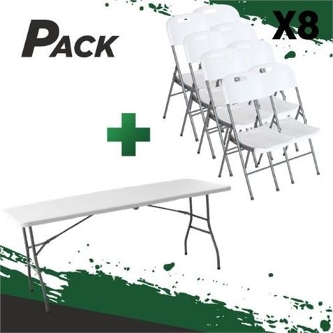 MESA DE RESINA PLEGABLE 180X70X74CM +...
