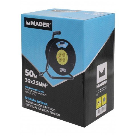 ENROLLADOR DE CABLE METALICO 50M 3X2.5MM