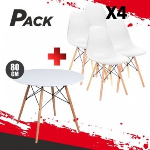 MESA REDONDA DESIGN D500 80CM BLANCA...