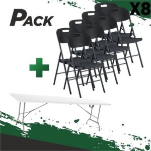 MESA DE RESINA PLEGABLE 240X74X74CM +...