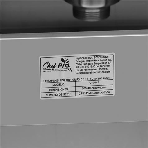 LAVAMANOS ACERO INOX INDUSTRIAL CON...
