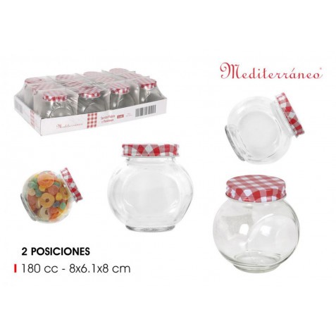 TARRO VIDRIO 2 POSICIONES 180ML TAPA...