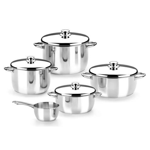 BATERIA DE COCINA 5 PIEZAS ACERO INOX...