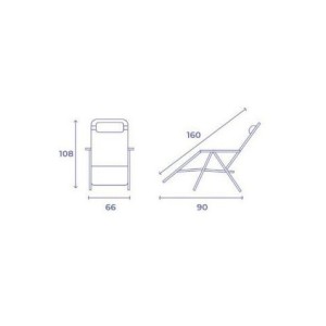 TUMBONA PLEGABLE MARRON DE ACERO CON...