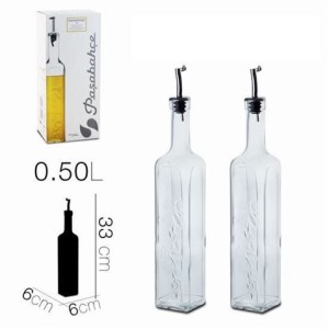 PACK ACEITERA Y VINAGRERA 500ML VIDRIO CON DISPENSADOR