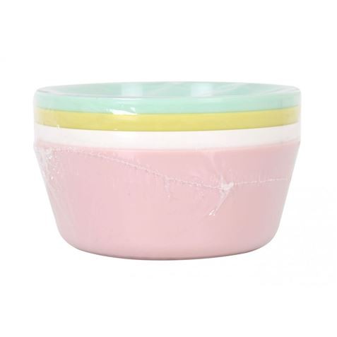 SET 4 BOL PLASTICO COLORES PASTEL DEM