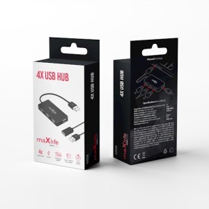 HUB USB 2.0 4 PUERTOS 1.5M MAXLIFE