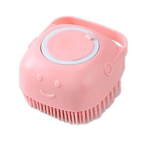 CEPILLO DISPENSADOR CHAMPU MASCOTAS ROSA