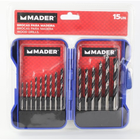 JUEGO 15 PCS BROCAS PARA MADERA MADER