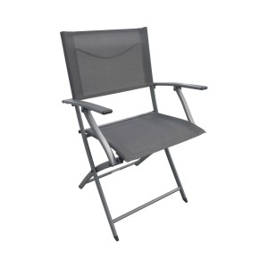 SILLA PLEGABLE CON BRAZOS GRIS OSCURO...