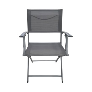 SILLA PLEGABLE CON BRAZOS GRIS OSCURO...