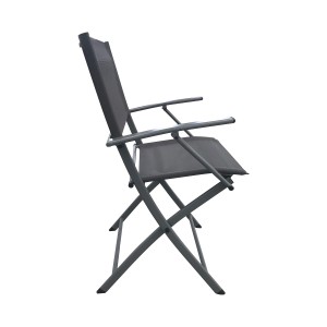 SILLA PLEGABLE CON BRAZOS GRIS OSCURO...