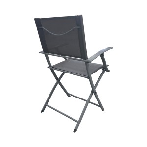SILLA PLEGABLE CON BRAZOS GRIS OSCURO...