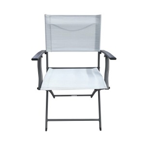 SILLA PLEGABLE CON BRAZOS GRIS CLARO...