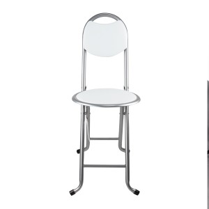 TABURETE PLEGABLE CON RESPALDO BLANCO