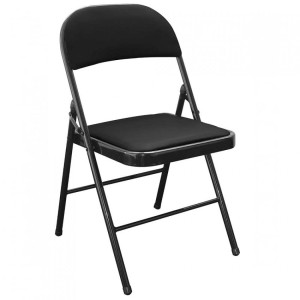 SILLA PLEGABLE ACOLCHADA NEGRA