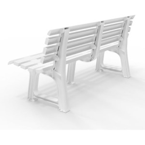 BANCO JARDIN 3 PLAZAS ORCHIDEA BLANCO
