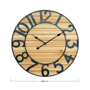 RELOJ PARED VINTAGE NEGRO/MADERA...