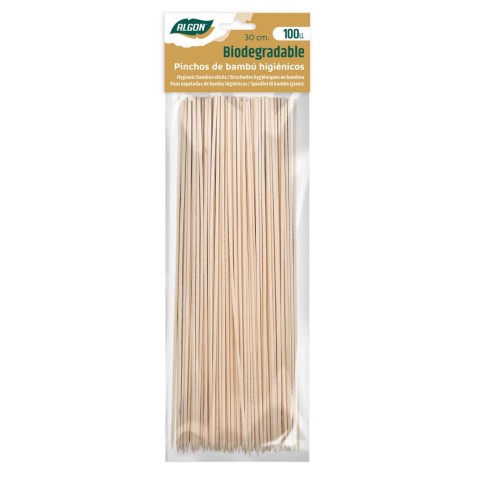 PACK 100 PINCHOS 30CM BAMBU...