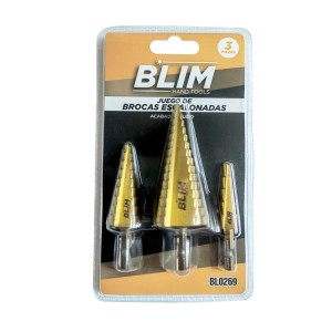 JUEGO 3 PCS BROCAS ESCALONADAS BLIM