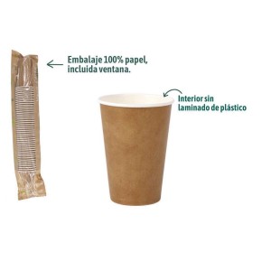 SET 50 VASOS CARTON KRAFT 200CC ALGON