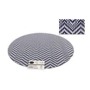 SALVAMANTEL PVC REDONDO AZUL-BLANCO 38CM