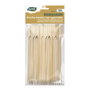 PACK 100 PINCHOS BAMBU CON AGARRADOR...