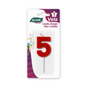 VELA ROJA NUMERO 5 ALGON