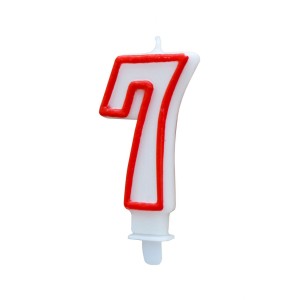 VELA BLANCA Y ROJA NUMERO 7 ALGON