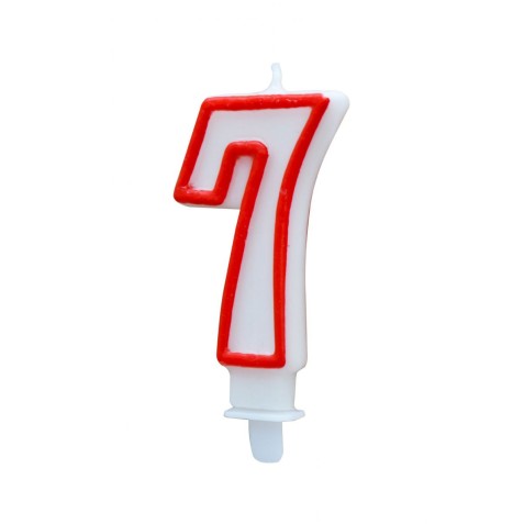 VELA BLANCA Y ROJA NUMERO 7 ALGON