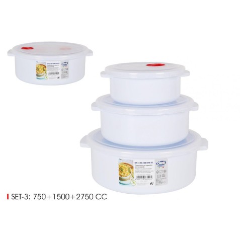 SET 3 TUPPER RED MICROONDAS...