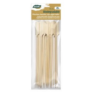 PACK 20 PINCHOS BAMBU CON AGARRADOR...
