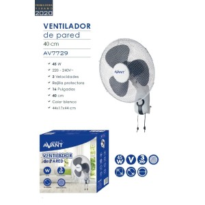 VENTILADOR DE PARED 40CM 45W AVANT