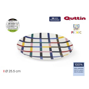 PLATO LLANO MELAMINA 25.5CM PICNIC...