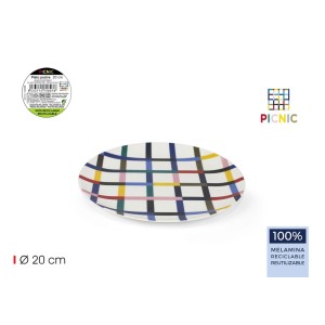 PLATO POSTRE MELAMINA 20CM PICNIC QUTTIN