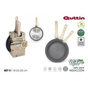 SET 3 SARTENES 18-22-26CM NATURE QUTTIN