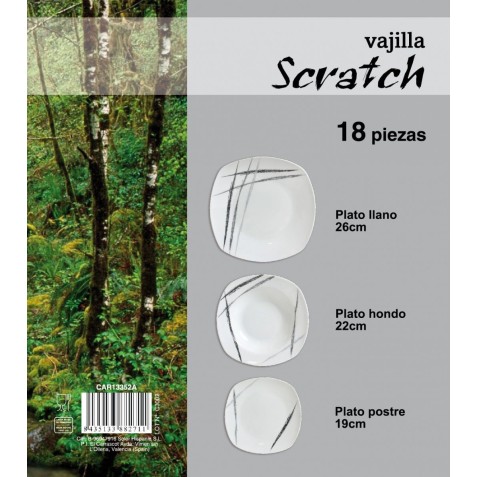 VAJILLA 18 PIEZAS SCRATCH HOME STYLE