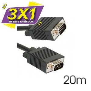 CABLE VGA MACHO-MACHO 20M 15PIN...