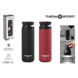 BOTELLA ACERO INOXIDABLE TERMO 500ML...