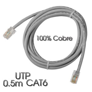 CABLE DE RED UTP CAT 6 0.5M GRIS...