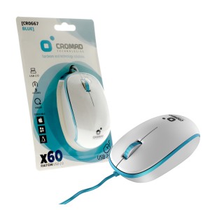 RATÓN X60 USB BLANCO/AZUL CROMAD