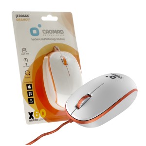 RATÓN X60 USB BLANCO/NARANJA CROMAD