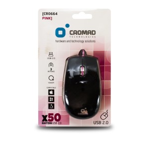 RATÓN X50 USB NEGRO/ROSA CROMAD