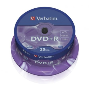 TARRINA 25 UNIDADES DVD+R VERBATIM...
